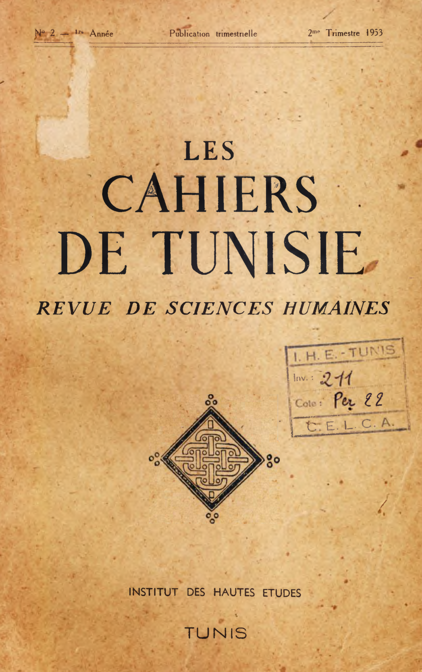 Les Cahiers de Tunisie N°2
