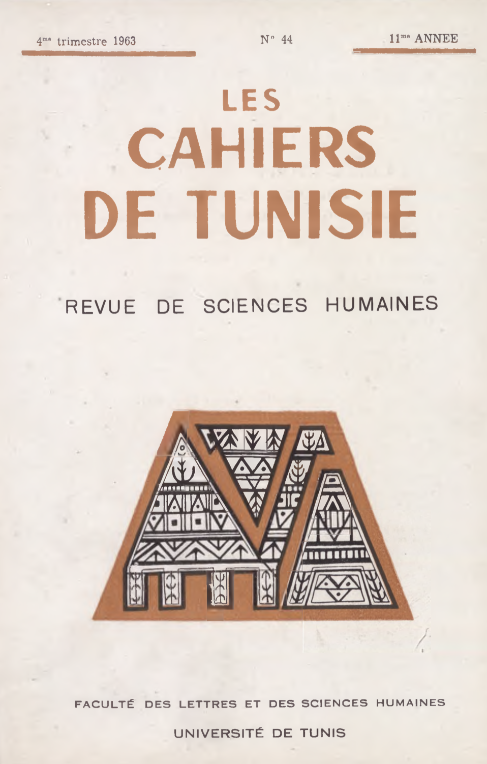 Les Cahiers de Tunisie N°44