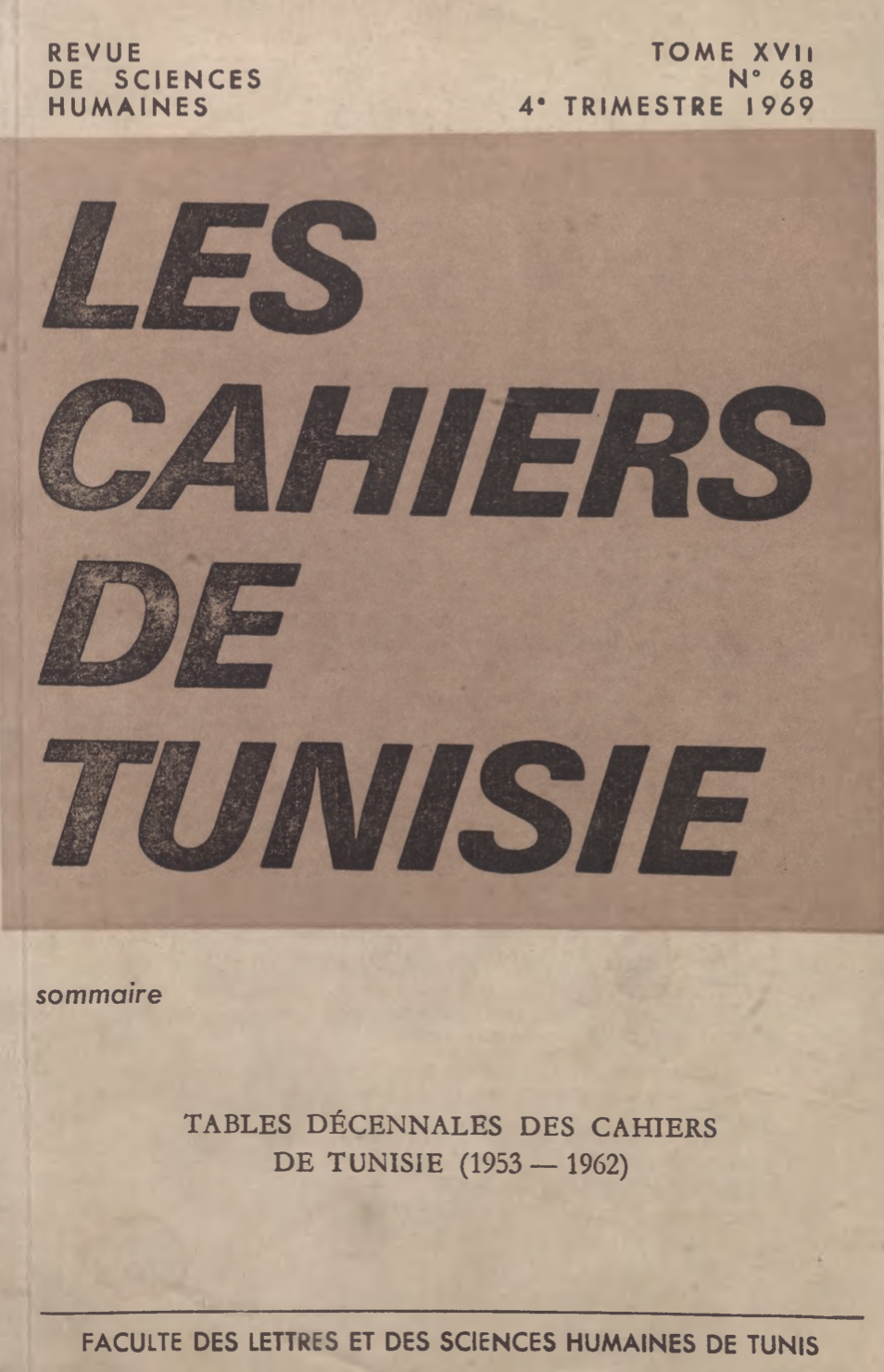 Les Cahiers de Tunisie N°68