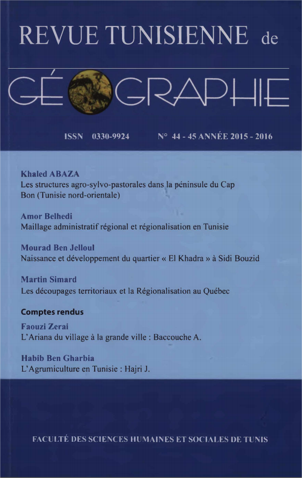 Revue Tunisienne de Géographie N°44-45