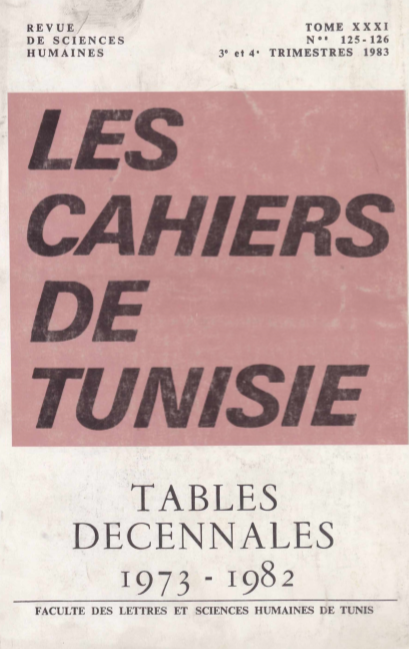 Les cahiers de Tunisie  N 125-126