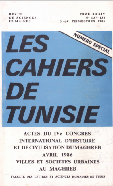 Les cahiers de Tunisie N 137-138