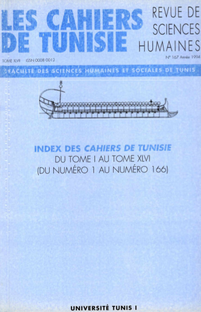 Les cahiers de Tunisie N 167