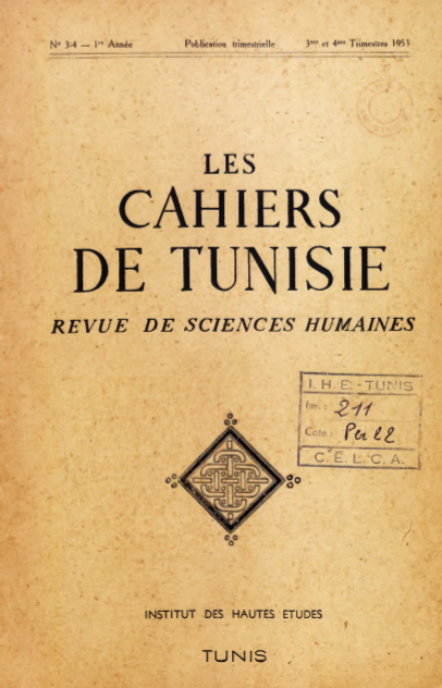 Les cahiers de Tunisie N 3-4