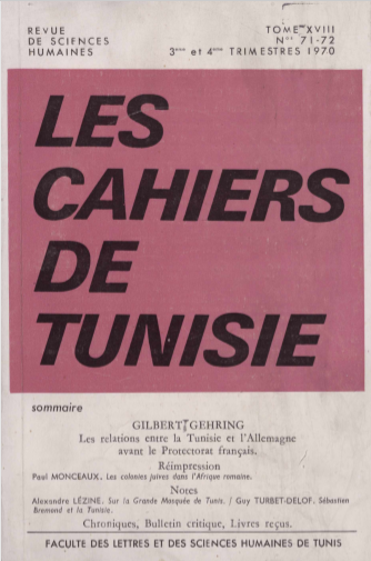 Les cahiers de Tunisie N 71-72