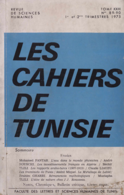 Les cahiers de Tunisie N 89-90