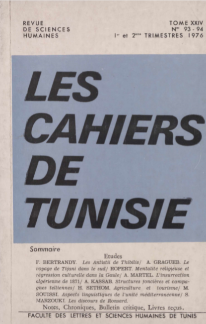 Les cahiers de Tunisie N 93-94