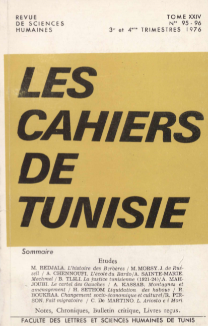 Les cahiers de Tunisie N 95-96