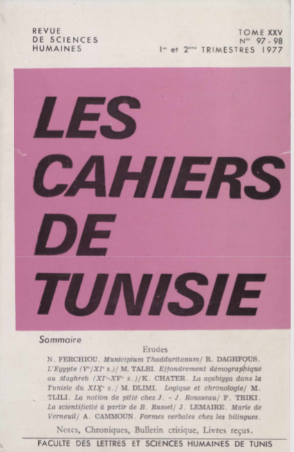 Les cahiers de Tunisie N 97-98