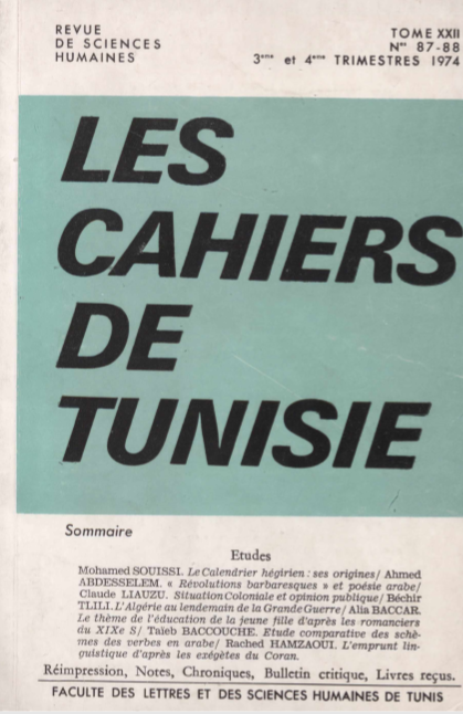 Les cahiers de Tunisie N 87-88