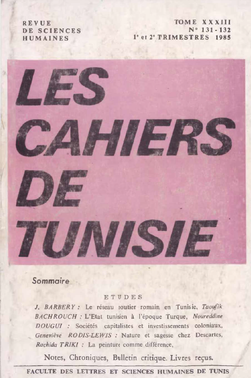 Les cahiers de Tunisie  N 131-132